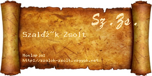 Szalók Zsolt névjegykártya